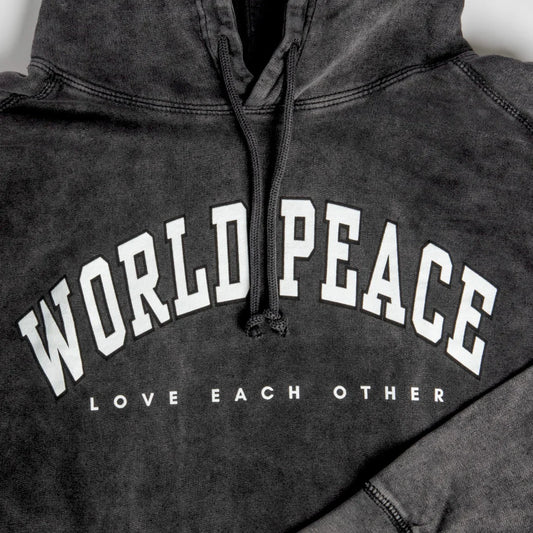 Vintage World Peace Grey Hoodie – Recreated Edition