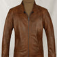 X-Men First Class Magneto Brown Leather Jacket – front view
