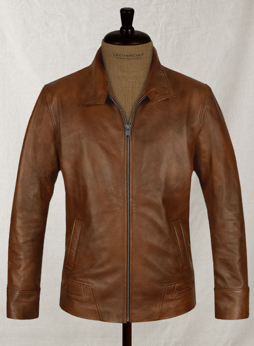 X-Men First Class Magneto Brown Leather Jacket – front view