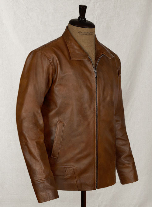 X-Men First Class Magneto Brown Leather Jacket – worn look