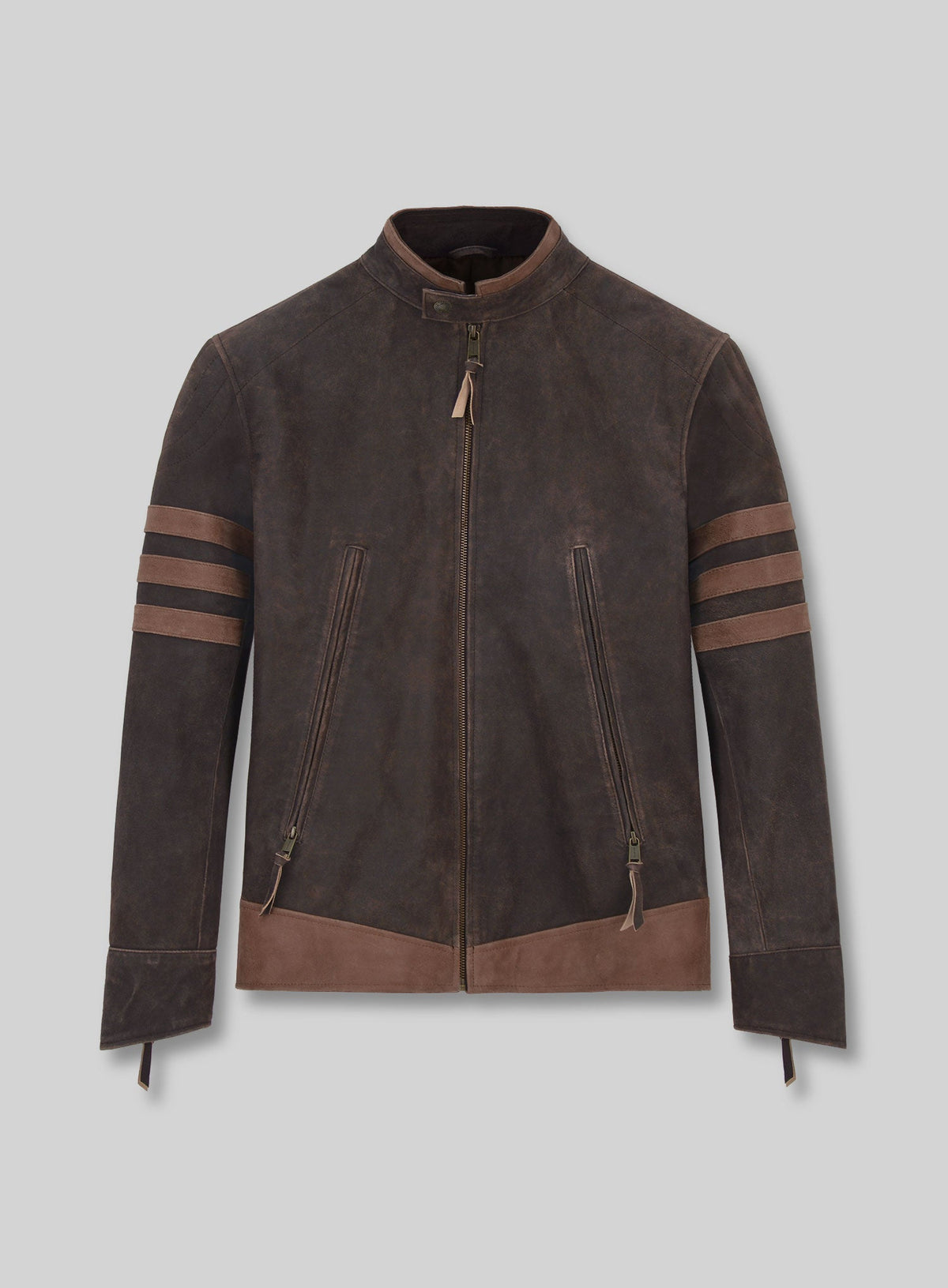 Wolverine X-Men Origins Brown Leather Jacket in vintage brown Napa leather, product view 1