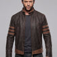 Wolverine X-Men Origins Brown Leather Jacket in vintage brown Napa leather, product view 5