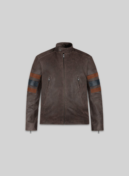 X-Men 3 Wolverine-inspired kids brown jacket, front view