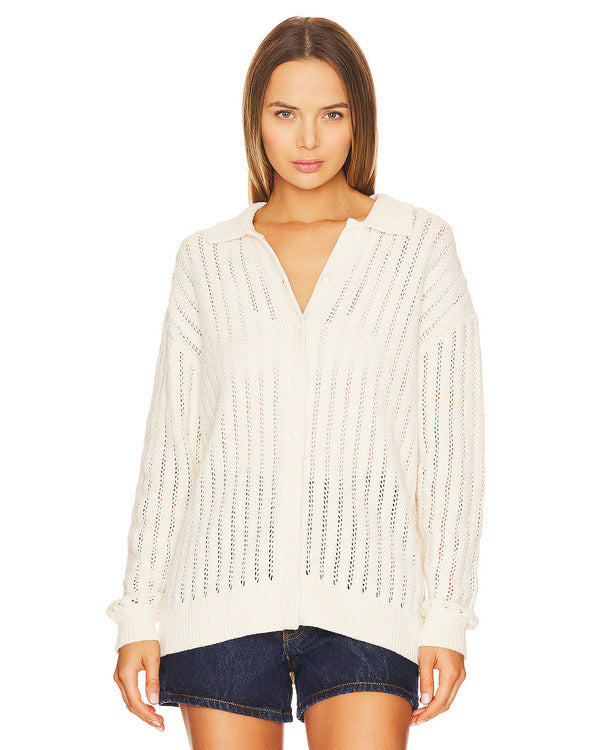 When The Phone Rings Chae Soo-Bin White Knit Cardigan