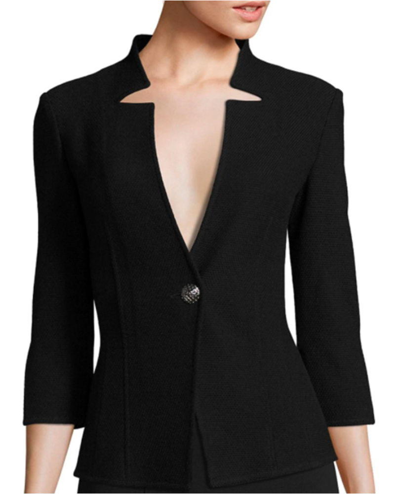 Kelly Reilly Yellowstone Black Notch Neck Jacket