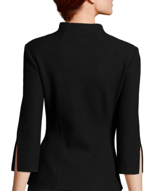 Kelly Reilly Yellowstone Black Notch Neck Jacket