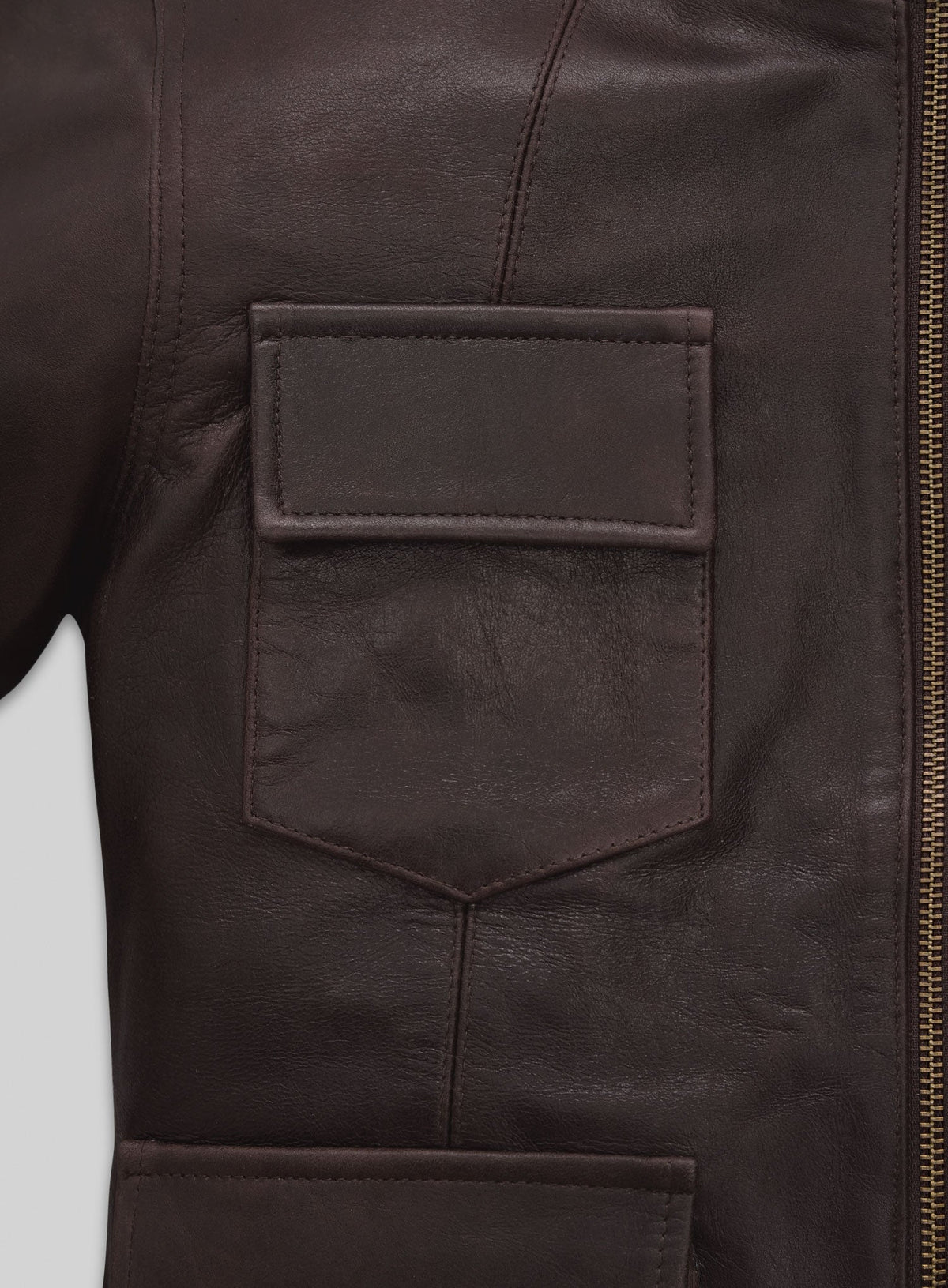 Yvonne Strahovski White Leather Jacket – close-up and worn views