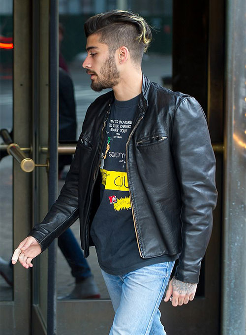 Zayn Malik Black Leather Jacket – Zayn Malik wearing the look, photo 2