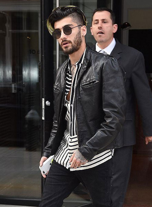 Zayn Malik Black Leather Jacket – Zayn Malik wearing the look, photo 4