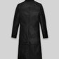 Zoe Kravitz Black Leather Long Coat – back view